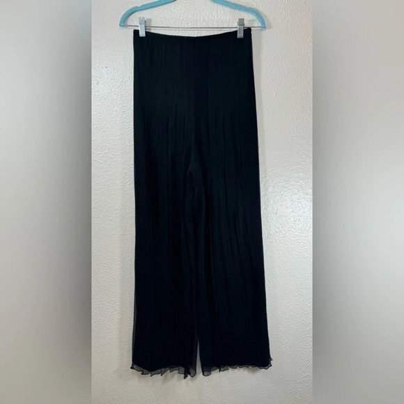 Tadashi Collection 100% Silk Chiffon Overlay Black Pants Women’s 6 Date Night - Picture 12 of 12